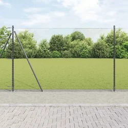 Heksagonalna ograda s betonskom osnovom 10 x 1,4 m Siva Mreža