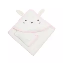 Peškir za bebe 2/1 - beli zeka 75x75 ( BD1473B )