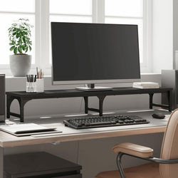 Stalak za monitor crni 105 x 23 x 15,5 cm od konstruiranog drva