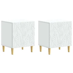 Noćni ormarić 2 pcs Bijela 43 x 34,5 x 50 cm Konstruirano drvo