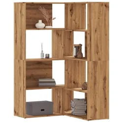 Kutni regal z knjige 4 razine artisian hrast 85x85x140cm drveni