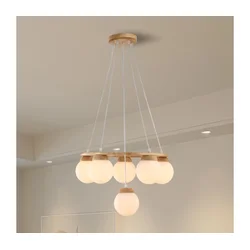 Brilagi - Luster na sajli VISBY WOOD 6xE27/60W/230V, prečnik 58 cm, drveni