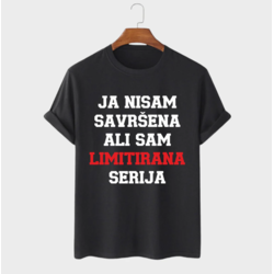 MAFIMI Ženska majica Ja nisam savršena ali sam limitirana serija, Crna