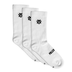 Polleo Zenith Statement Crew Socks, 3 Pack, White - 43-46