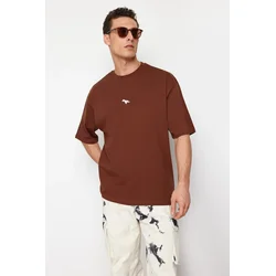 Trendyol Muška majica TMNSS23TS00243, Braon