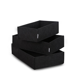 Wallxpert HMY 6272 Set kutija za odlaganje, 3 komada, Crni