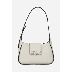 Usnjena torbica Karl Lagerfeld bela barva, A1W30149