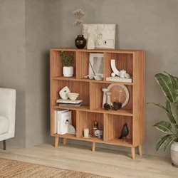 HANAH HOME Polica za knjige Bristol Dark Bamboo