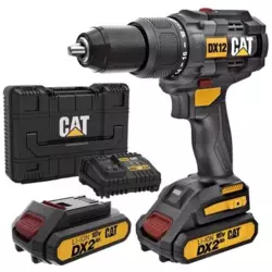 CAT Akumulatorska vibraciona bušilica DX1120, 18V + Baterija, 2.0Ah, 2 komada + Punjač, 4A