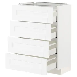 METOD / MAXIMERA Podni element 4 fronta/4 fioke, bela Enköping/bela im. drveta, 60x37 cm