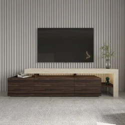 HANAH HOME TV polica Beliz Travertine Walnut