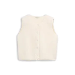 TOM TAILOR DENIM Brezrokavnik off-bela