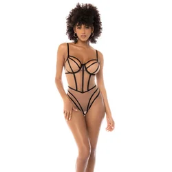 Mapale Ženski sexy bodi Nude, Crni