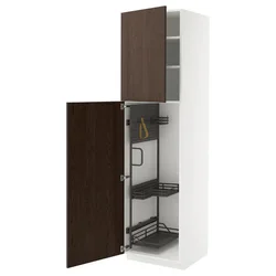 METOD Visoki element-ostava, bela/Sinarp smeđa, 60x60x220 cm