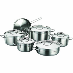 11-piece cookware set, stainless steel, Alfa Plus - Korkmaz