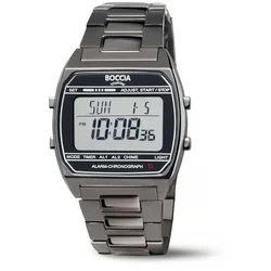 Boccia 3738-07 Mens Watch Titanium Digital Chronograph 37mm 5ATM