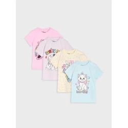 Sinsay - Pamučne majice sa printom 4 pack Disney - roze