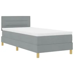 Vidaxl LED Box Spring Postelja Svetlo siva 80 x 200 cm blago