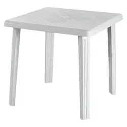 Vrtna miza (d 75 x š 75 cm, PVC, bela)