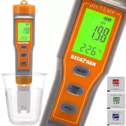 Bigstreen 23534-Digitalni pH metar za vodu s ATC i termometrom – precizni tester pH 0–14