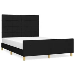 Vidaxl Posteljni okvir brez vzmetnice črn 140x200 cm blago