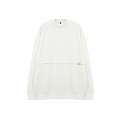 Trendyol Plus Size Ecru Oversize/Wide Cut Stand Collar Labeled Sweatshirt