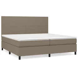 vidaXL Box spring postelja z vzmetnico taupe 200x200 cm blago, (20761259)