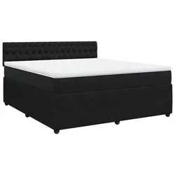 Vidaxl Box spring postelja z vzmetnico črna 180x200 cm žamet