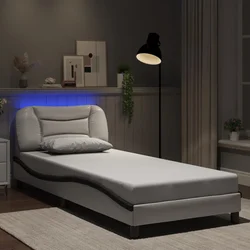 Okvir kreveta s LED-om bez madraca Hvar bijelo-crni 90x190 cm
