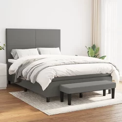 vidaXL Box spring postelja z vzmetnico temno siva 140x200 cm blago