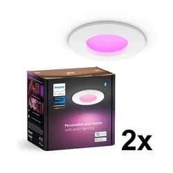 Philips - KOMPLET 2x LED RGBW prigušiva za kupatilo, ugradna plafonska svetiljka Hue SLIM LED/8,3W/230V IP44