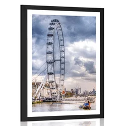 Plakat s paspartujem edinstveni London in reka Temze - 20x30 silver