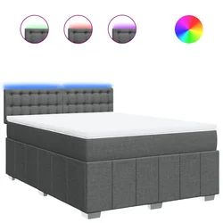 vidaXL vidaXL Box spring postelja z vzmetnico temno siva 160x200 cm blago, (21321399)
