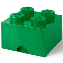 LEGO škatla za shranjevanje s 4 predali, temno zelena