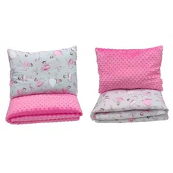 Dvostrani jorgan i jastuk 160X90 - ROZE BALERINA ( 7762 )