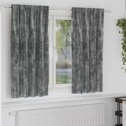 Baršunaste zavjese sa zavjesama 2 pcs Siva 175 x 140 cm Baršun