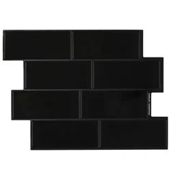 Subway pločica 20 pcs Crna 29 x 21 cm Poliuretan i PET