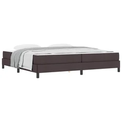 Vidaxl Postelja z vzmetnico z vzmetnico Temno rjava 200 x 200 cm blago