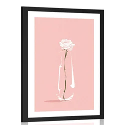 Plakat s paspartujem minimalistični cvet - 20x30 no frame