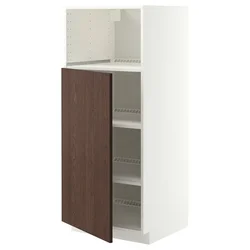 METOD Visoka omara za vgrad gspd aparate, bela/Sinarp rjava, 60x60x140 cm