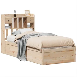 Vidaxl Posteljni okvir brez vzmetnice 75x190 cm trdna borovina