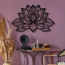 Wallity Zidna dekoracija Lotus-APT524MS, 44x68 cm, 1.2 mm, Crna