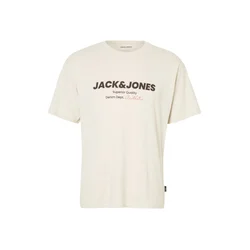 JACK & JONES Majica JJABBO bež/rdeča/črna