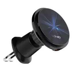 Auto drzac za telefon magnetni za ventilaciju LDNIO sa bezicnim punjenjem 15W MA23 crni