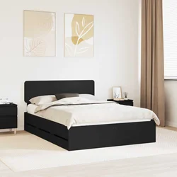 Krevetna konstrukcija Crna 150 x 200 cm Konstrukcijsko drvo