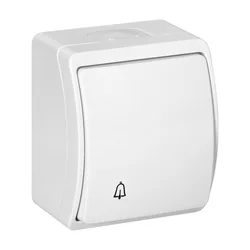 Tipka za zvonec n/t AQUATIC, IP44, bela