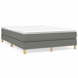 Vidaxl Box spring posteljni okvir temno siv 140x190 cm blago