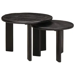Stolovi za kavu na sklapanje 2 pcs Bijelo Čvrsto drvo manga
