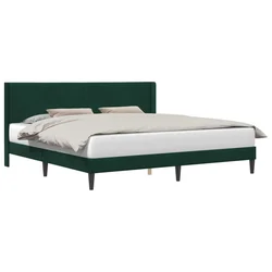Vidaxl Konstrukcija postelje Temno zelena 200 x 200 cm Žamet