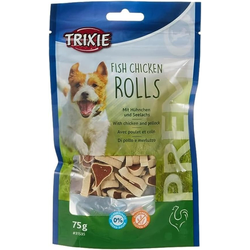 TRIXIE Poslastice za pse Premio Fish Chicken Rolls, Piletina, 75 g